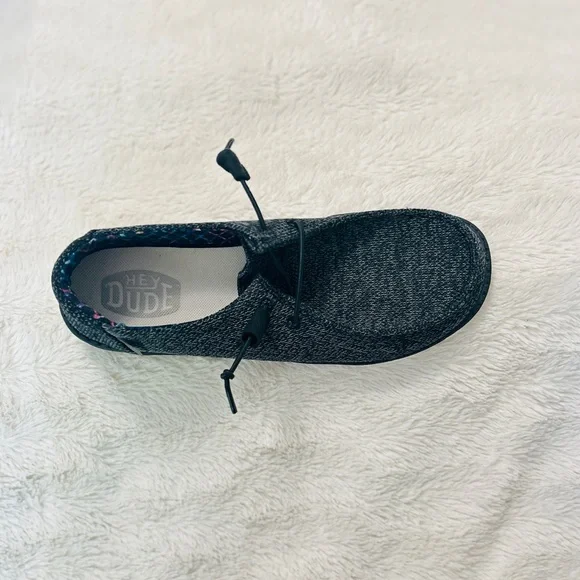 NWOB Hey Dude Wendy Sox Sz: 10 Black/Grey - Picture 2 of 9